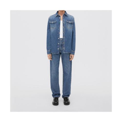  BV葆蝶家 22年秋冬 男士 長(zhǎng)袖襯衫 chemise en denim delave moyen originale 711346V2EN04715
