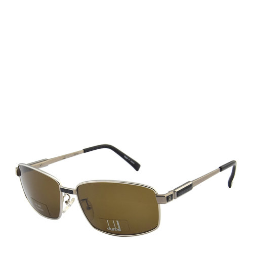 DUNHILL/登喜路 休閑 紳士 長(zhǎng)方形 鈦架 鏡框 男士 太陽(yáng)鏡 銀灰色鏡框 咖色鏡片 墨鏡 眼鏡  D5001 58mm