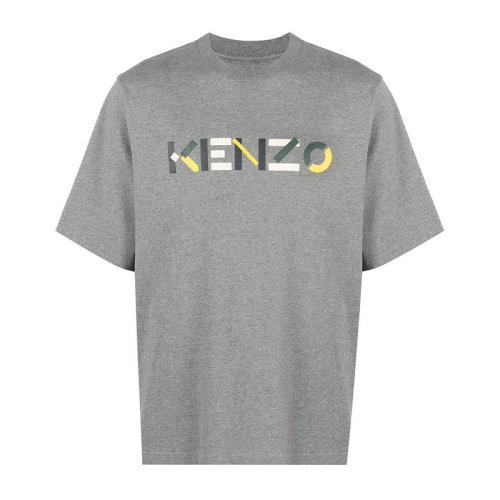 KENZO/高田賢三 男士純色棉質(zhì)經(jīng)典彩色字母徽標(biāo)印花裝飾圓領(lǐng)短袖上衣T恤 FB55TS0554SB 多色可選