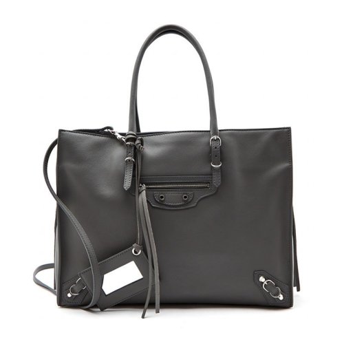 Balenciaga/巴黎世家 女士 黑色拉鏈雙手柄橫款皮質(zhì)手提包單肩包斜挎包 432596DLQ0N1000 HJH0015X