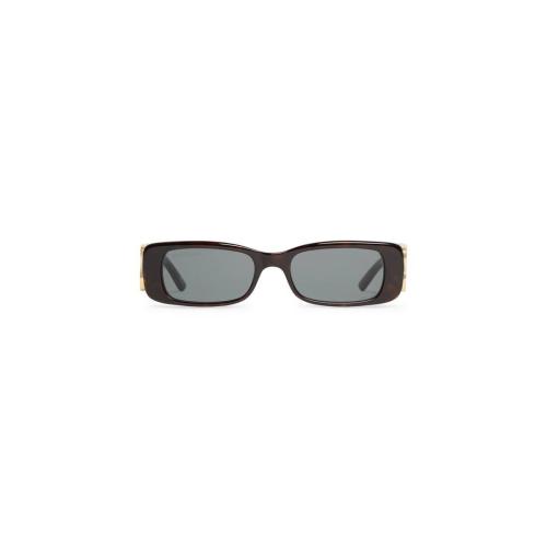  BALENCIAGA巴黎世家 22年秋冬 女士 太陽眼鏡 Womens Dynasty Rectangle Sunglasses in Brown