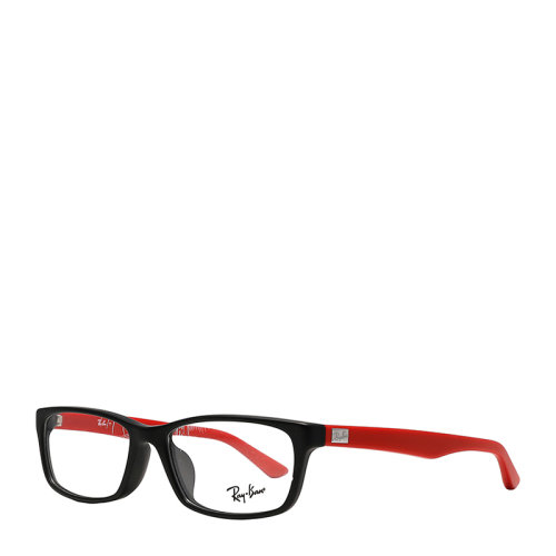 Ray-Ban/雷朋 簡約 長方形 黑色鏡框 紅色鏡腿 男女款 光學(xué)鏡架 全框 近視 眼鏡框 眼鏡架 RX5303D 54mm RayBan 雷朋