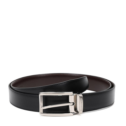 Longchamp/瓏驤 男士牛皮板扣/針扣可替換扣頭皮帶腰帶 9602 022