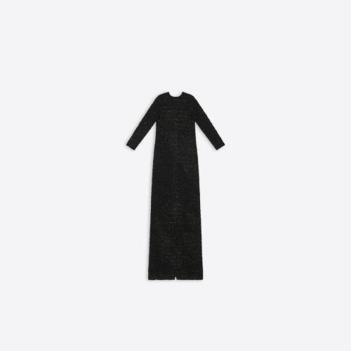  BALENCIAGA巴黎世家 22年秋冬 女士 連衣裙 Womens Back-to-front Maxi Dress in Black 704574
