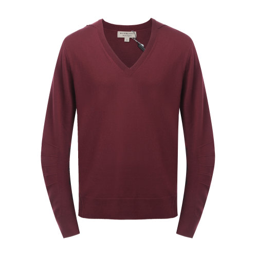 衛(wèi)衣針織 BURBERRY/博柏利 羊毛酒紅色羅紋美利奴男士針織衫/毛衣  羊毛衫 開衫 上裝 40690341