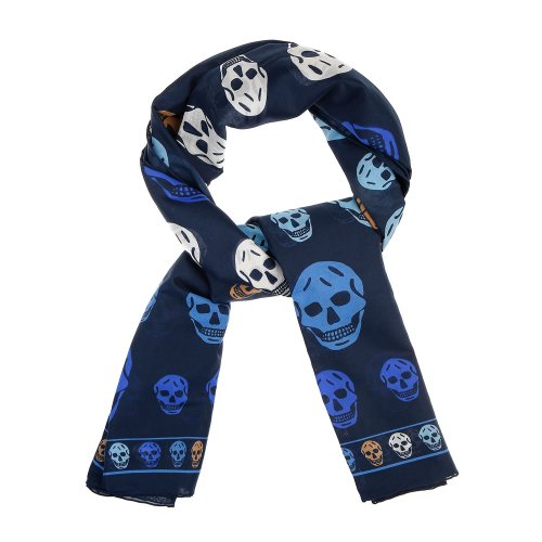 【香港直郵】ALEXANDER McQUEEN 骷髏印花 男士圍巾
