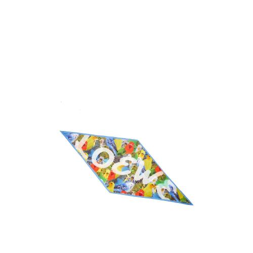  LOEWE羅意威 22年秋冬 女士 圍巾 Parrots diamond scarf in cotton and silk F606257X90-9990