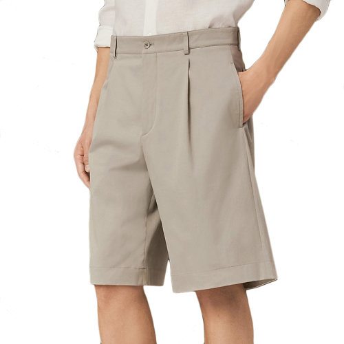 HERMES/愛馬仕 22年春夏新款 男士巖石灰色棉質混紡彈力百慕大短褲H255600H32P40