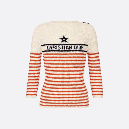  DIOR迪奧 22年秋冬 女士 針織衫 Pull a manches trois-quarts CAPRI Dioriviera 244S97CP730_
