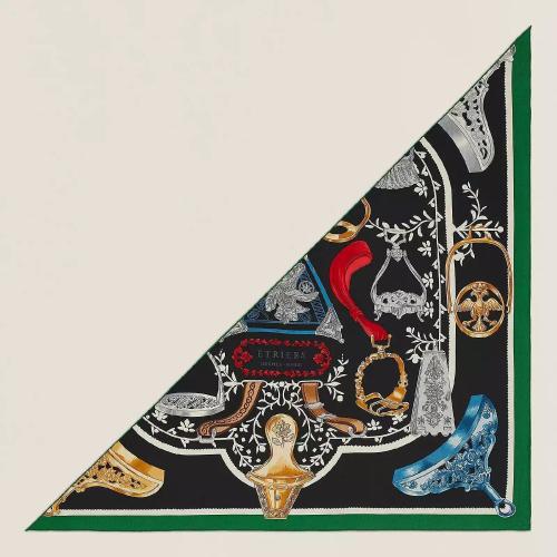  HERMES愛馬仕 22年秋冬 女士 披肩 Triangle geant Etriers Remix H363502S 16