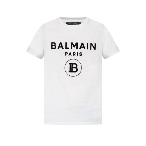  BALMAIN/寶曼 女士白色棉質(zhì)短袖T恤 SH01601 I192 WHITE PLFSX