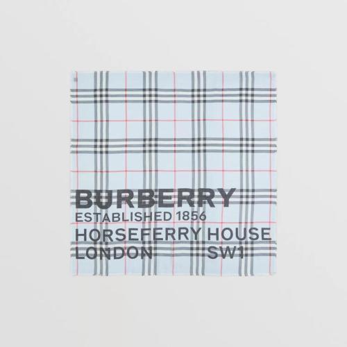  BURBERRY 22年秋冬 女士 Horseferry 印花格紋絲毛混紡大號方巾 80539321