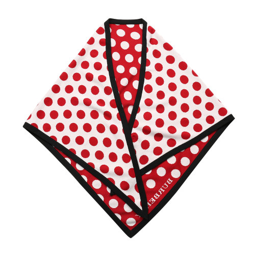 BURBERRY/博柏利 紅色波點(diǎn)女士圍巾 瑕疵特賣（陳列痕跡，不影響使用）