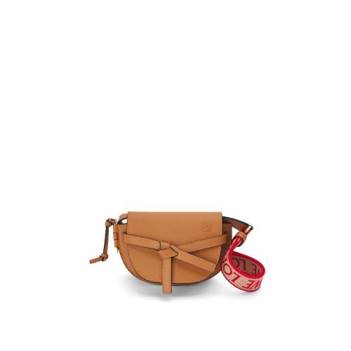  LOEWE羅意威 22年秋冬 女士 單肩包 Mini Gate Dual bag in soft calfskin and jacquard A650N