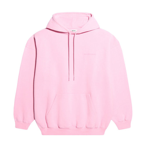 Balenciaga/巴黎世家 22年早春新款 男女同款粉色純棉LOGO連帽衛(wèi)衣578135TJVA85700