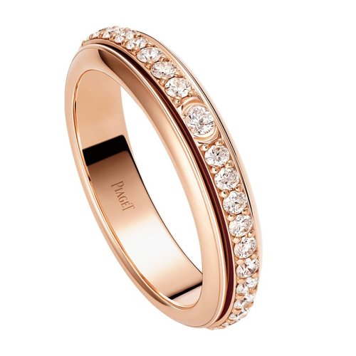 PIAGET/伯爵 經(jīng)典POSSESSION時(shí)來(lái)運(yùn)轉(zhuǎn)系列 18K金玫瑰金滿鉆可轉(zhuǎn)動(dòng)戒指  G34P3D00