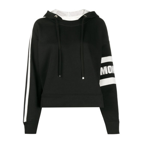 Moncler/蒙口  女裝 服裝 黑色連帽經(jīng)典logo圖案女士衛(wèi)衣 8G70900V8105