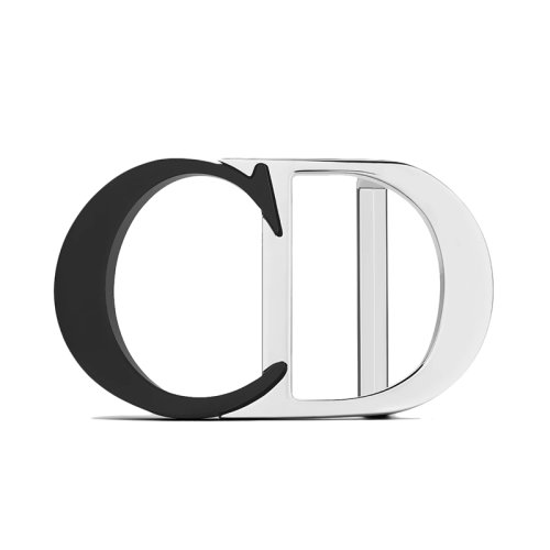 DIOR/迪奧 男士CD標(biāo)志啞光黑色烤漆黃銅和鈀金35mm皮帶扣4912PVMAV_H03E