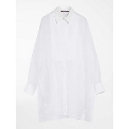  MaxMara/麥絲瑪拉 女士白色真絲長款長袖襯衫連衣裙 1191032706035 SCIRE