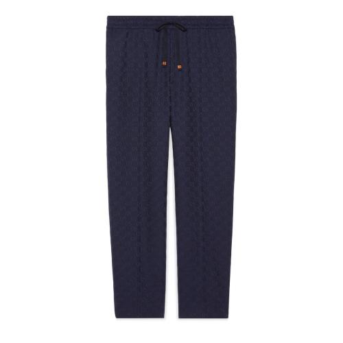  GUCCI古馳 22年秋冬 男士 GG棉質(zhì)帆布長(zhǎng)褲 698725 Z8A1M 4596