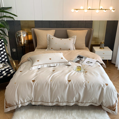 Fantti/芬緹 床上用品60支長絨棉貢緞繡花四件套被罩床單被單枕套床蓋