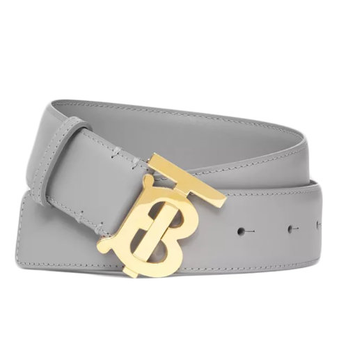 BURBERRY/博柏利新款 女士灰石南花色專屬標(biāo)識(shí)圖案皮革腰帶35毫米80464311