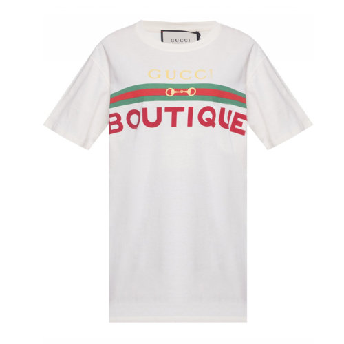 GUCCI/古馳 Gucci Boutique印花T恤 女士短袖T恤  615044 XJCKY