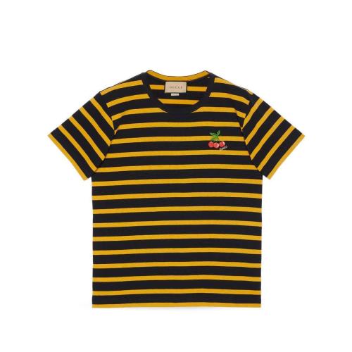  GUCCI古馳 22年秋冬 男士 Gucci HA HA HA特別系列條紋T恤 721418 XJE3Z 4808