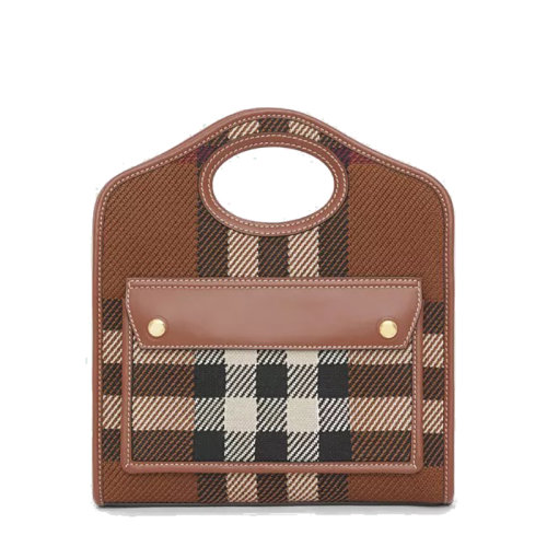 BURBERRY/博柏利  老花格紋網(wǎng)眼手提袋80491381