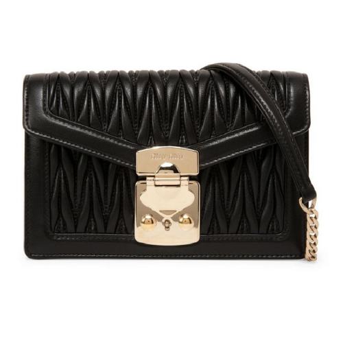  Miu Miu/繆繆 女士黑色羊皮單肩斜挎包 5BH099-N88-F0002 PLSX