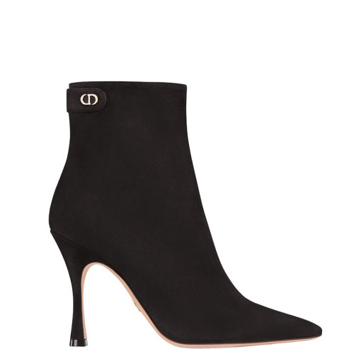 DIOR/迪奧 22年早春新款 ATTRACT系列 女士黑色麂皮山羊皮金色CD高跟短靴踝靴KCI744VVV_S900