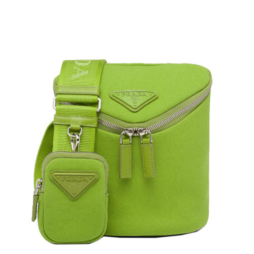 PRADA/普拉達(dá) 22年新款 男士蕨綠色色織物配可拆卸小袋拉鏈開合斜跨單肩包2VH7_010_F0613_V_OOO