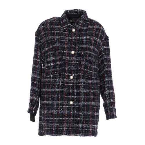 Pinko/品高 品高 女士 服裝  拼色時尚格紋襯衫 女士長袖襯衫