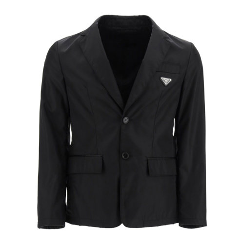 PRADA/普拉達(dá) 男士黑色胸前三角徽標(biāo)西服外套 SD099-1WQ8-F0002
