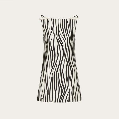  VALENTINO華倫天奴 22年秋冬 女士 連衣裙 ROBE EN CREPE COUTURE a IMPRIMé ZEBRA 1966 1B3V
