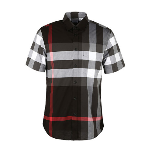 BURBERRY/博柏利  巴寶莉男裝男士混色棉質(zhì)時(shí)尚簡(jiǎn)約短袖襯衫  80256071