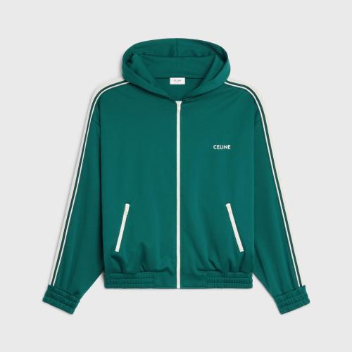  CELINE賽琳思琳 22年秋冬 女士 夾克 CELINE雙面平紋針織拉鏈連帽衫 2Y721121O.30OW