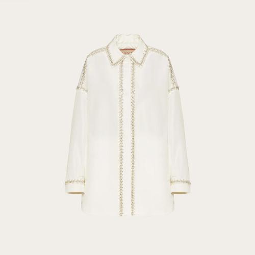  VALENTINO華倫天奴 22年秋冬 女士 夾克 SURCHEMISE BRODéE EN FAILLE 1B3CI0RC6DE001