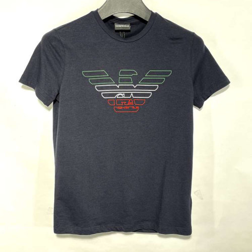 ARMANIJEANS/阿瑪尼牛仔/藍(lán)色男士短袖T恤