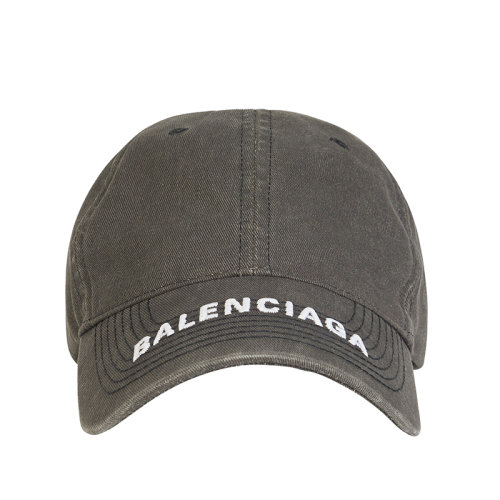 Balenciaga/巴黎世家新款 男士黑色和白色牛仔布徽標(biāo)刺繡純棉棒球帽6171604A2B41077