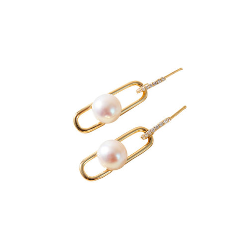 GeleiStory/GeleiStory 新款 高級定制款925銀鍍金鑲鋯石 淡水珍珠 首飾套裝