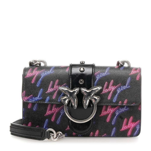 Pinko/品高 【20春夏新款】女士Mini Love系列黑色斜挎包 鏈條包單肩包燕子包 女包1P21H7-Y5VDZPV