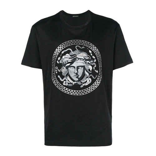 VERSACE/范思哲   男裝 服飾 黑色棉質(zhì)美杜莎圖案 男士短袖T恤