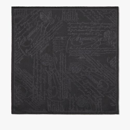  伯魯提BERLUTI 22年秋冬 男士 圍巾 Mouchoir Scritto En Soie HP19-SBGG_RTW-900