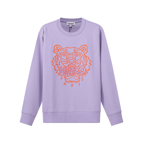 KENZO/高田賢三女士棉質(zhì)圓領(lǐng)長袖衛(wèi)衣運(yùn)動衫虎頭刺繡 FC5 2SW824 4XF