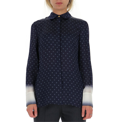Tory Burch/湯麗柏琦  服裝 女襯衫 女性 藍(lán)黑色 女士長(zhǎng)袖襯衫 56818  424