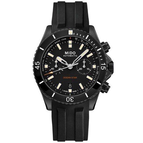  mido/美度  領(lǐng)航者系列新款多功能計時防水自動機(jī)械男士黑色腕表44.00毫米 M026.627.37.051.00