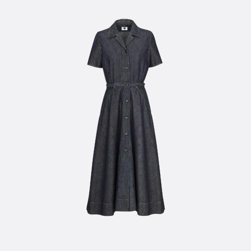  DIOR迪奧 22年秋冬 女士 連衣裙 中長(zhǎng)款短袖連衣裙 152R10A3440_X5712 預(yù)定商品1-3周發(fā)貨