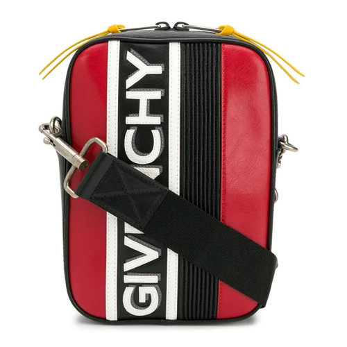 Givenchy/紀(jì)梵希 男士黑白拼色牛皮GIVENCHY印花可拆卸肩帶斜挎包單肩包男包 BK504YK0LP-004