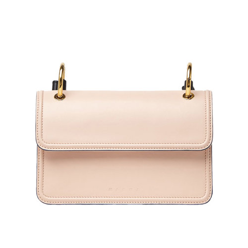  MARNI/瑪尼 20 NEW BEAT系列 嫩粉色粒面小牛皮風(fēng)琴斜挎單肩包 BNMP0006Q0LV589Z2F95